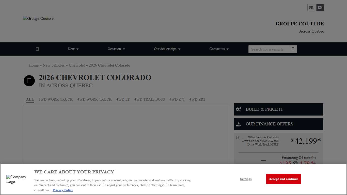 2026 Chevrolet Colorado : Price, Specs & Review Groupe Couture (Canada)